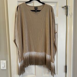 Chico's Tan open shoulder Sleeve  top/ poncho